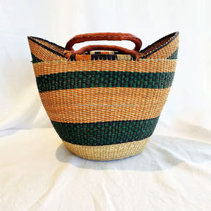 Natural Seagrass Bolga <b>Basket</b> Handmade Straw Decorative Organizer Sustainable Wholesale Supplier Vietnam - Product Image 2