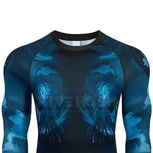En stock, vente en gros, vêtements de sport pour hommes, rashguard professionnel imprimé par sublimation - Product Image 3