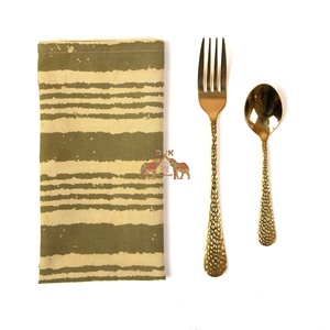 Serviettes de table en coton imprimées en blocs faites à la main de meilleure qualité serviettes réutilisables à rayures pour la fête à la maison - Product Image 6