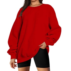 Sweat-shirt pour femme à col montant surdimensionné, manches longues, en molleton doux, chaud, en coton respirant, pour l'automne et l'hiver, usage quotidien, devant BY BS 2026 - Product Image 1