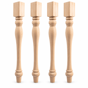 Pied de table en bois massif, pied de meuble en bois massif, style traditionnel, base de table ronde, installation facile, utilisation dans le salon - Product Image 1