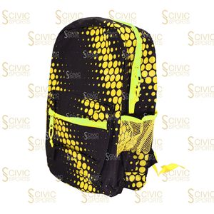 Sac à dos tendance à motif de points, noir et vert lime, fermeture éclair, sac unisexe, capacité 20-35L, en polyester - Product Image 5