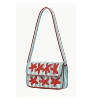Sac à bandoulière portable à une seule sangle avec broderie de poissons étoilés et perles pour femmes, idéal pour un usage quotidien, les voyages et les accessoires de plage