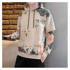 เสื้อฮู้ดดี้สตรีทแวร์แขนยาวทรงปกติสำหรับผู้ชาย พิมพ์ลายปะติดปะต่อ ทรงโอเวอร์ไซส์ สไตล์ฮิปฮอป ผ้าโพลีเอสเตอร์/คอตตอน สำหรับฤดูใบไม้ร่วง - Product Image 2