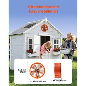 Ventilatore da tetto a energia solare da 14 pollici con termostato regolabile, 1300 CFM, per sottotetto, con copertura esterna a rete - Product Image 6