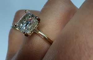 10K 14K 18K Solid Real Gold <b>Cushion</b> Cut Engagement Ring F VS Lab Created Diamond Wedding Custom Fine Jewelry Rings Bulk Supplier - Product Image 4