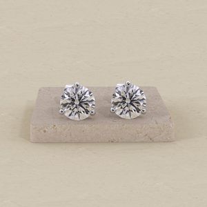 Round Cut Moissanite <b>Stud</b> Earrings 925 <b>Silver</b> With Gold Plated Fine Trending Jewelry Women Cute Gift For Party Wedding Charms - Product Image 4