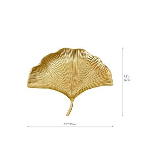 Plateau à bijoux en métal, petit porte-bagues en forme de feuille, organiseur de bijoux, plateau à bibelots pour coiffeuse, décoration de Noël et d'anniversaire - Product Image 3