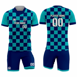 ชุดยูนิฟอร์มฟุตบอล OEM ODM เสื้อและกางเกงขาสั้นแบบกำหนดเอง ชุดกีฬาน้ำหนักเบาสำหรับการเล่นกีฬา ผู้จัดจำหน่ายขายส่ง - Product Image 1