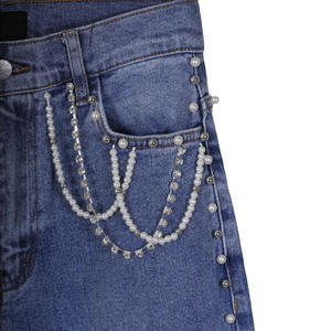 Jeans en denim de haute qualité pour femmes, coupe décontractée, logo personnalisé, streetwear, OEM, collection toutes saisons - Product Image 2