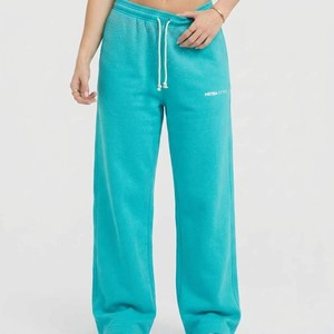 Women's Turquoise <b>Wide</b> <b>Leg</b> Sweatpants High Waist Loose Fit Casual Eco-Friendly Jogger <b>Pants</b> Soft Fleece <b>Lounge</b> Elastic Waist - Product Image 6