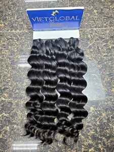 VIETGLOBAL PELO CON ONDA NATURAL TRAMA DE PELO 100 COLOR NATURAL EXTENSIONES DE CABELLO HUMANO VIETNAMÉS CRUDO - Product Image 3
