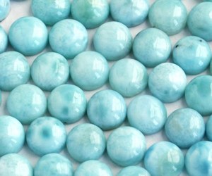 Larimar naturel cabochon rond, pierre précieuse en vrac, minéral bleu pour la fabrication de bijoux fins, pendentifs, bagues, vente en gros, tiers - Product Image 5