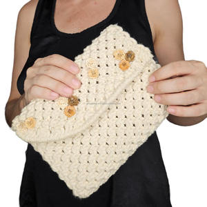 Bolso de Mano de Macramé con Cuentas de Seda, Tejido con Cuerda Anudada, Bolso de Noche, Duradero, Tamaño Personalizado, Bolso de Mano para Mujer, Venta al por Mayor - Product Image 5