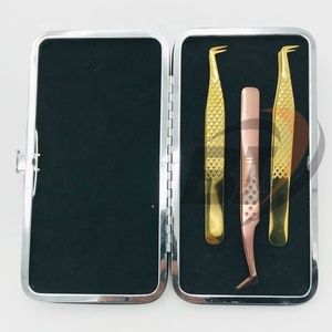 แหนบต่อขนตาสแตนเลสสีทึบด้ามจับแข็งแรงปลายแหลมสีโรสโกลด์ออกแบบโลโก้ได้ตามต้องการแบบมืออาชีพฟรี - Product Image 1