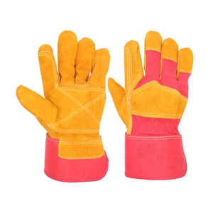 Leather Work <b>Gloves</b> Real Leather Working <b>Gloves</b> Polyester Durable Anti-Slip Breathable Flexible Safety Cuff General Purpose - Product Image 4