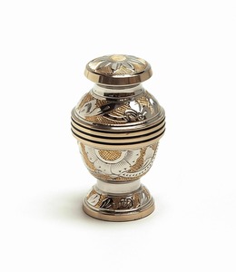 Metal Decorative Covered Urn <b>Vase</b> Traditional Home Interior Display - Product Image 2