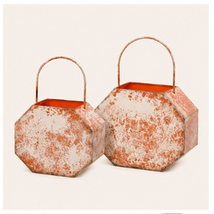 Ensemble de lanternes vintage en métal pour bougies, lanternes citrouille en fer orange pour une décoration de table effrayante pour Halloween et les fêtes - Product Image 3