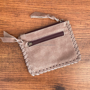 Wholesale Designer Travel Business Boot Stitch Suede Leather Coin Purse Vintage Genuine Leather Card Holder Small Money <b>Pouches</b> - Product Image 6