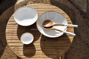 Trending Eco-Friendly Bohemian Enamelled Mango Wood Serving Salad <b>Bowls</b> Fully Recycled <b>Plastic</b> <b>Parties</b> Tray Set New Design - Product Image 6