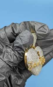 Colgante de Hip Hop con Forma de Corazón, Chapado en Plata 925, Personalizado con Moissanita VVS, Colgante Bicolor, Joyería de Moda para Raperos, Ideal para Regalos - Product Image 5