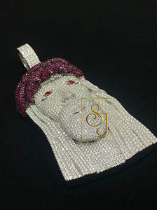 Colgante de Plata 925 con Corona de Jesús y Piedras Preciosas, Estilo Hip Hop, Personalizado, Chapado en Rodio, con Moissanita, Regalo Religioso Cristiano - Product Image 3