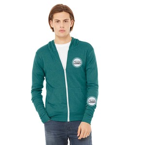 Sweat à capuche léger à fermeture éclair Trrblend Bella+Canvas 3909 unisexe en molleton éponge tri-mélange avec fermeture éclair intégrale - Product Image 1