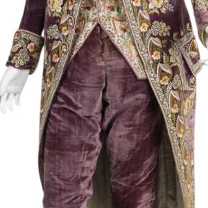 Este es un traje de corte francés bordado en terciopelo de seda y policromo, de unos 1810. - Product Image 3