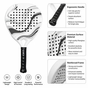 Raquette de beach tennis en fibre de carbone 12K avec noyau EVA de 38 mm, légère (360 g), design professionnel, logo personnalisé OEM - Product Image 3
