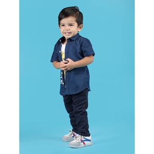 เสื้อยืดแขนครึ่งพิมพ์ลายเท็ดดี้-น้ำเงิน - Product Image 2