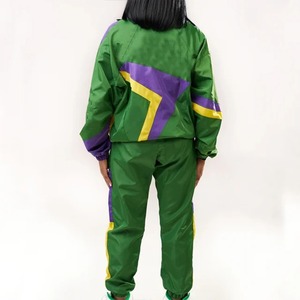 ชุดวอร์มผู้หญิงแบบ 2 ชิ้น เสื้อแจ็คเก็ตทรงหลวม น้ำหนักเบา ผ้าไนลอนเรียบ กันน้ำ ระบายอากาศได้ดี เหมาะสำหรับการฝึกซ้อม - Product Image 2