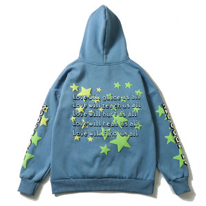 เสื้อฮู้ดผ้าฟลีซคอตตอน 100% แบบกำหนดเองสำหรับผู้ชาย พิมพ์ลายโลโก้แบบนูน 3 มิติ เสื้อฮู้ดออกกำลังกายฤดูหนาว ไซส์มาตรฐาน ผ้าคอตตอนผสม - Product Image 2