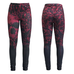 Leggings de Cintura Alta con Estampado de Calavera, Pantalones Largos de Punto Elástico Estilo Gótico para Mujer - Product Image 3