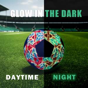 Ballon de football classique jaune et bleu bicolore en cuir PU et mousse EVA taille 5 pour l'entraînement sportif en extérieur - Product Image 4