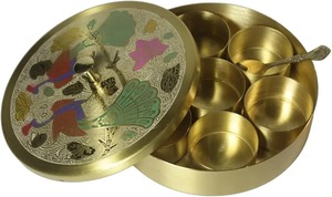 Trendy Handmade Metal <b>Spice</b> Box Decorative Lid High Quality Kitchen Masala <b>Storage</b> Organizer Best Quality Container - Product Image 6