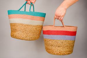 ตะกร้าจู๊ตถักมือผสมฝ้าย สำหรับเก็บของตกแต่งบ้าน ขายส่ง B2B - Product Image 3