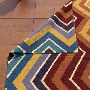 Alfombra Kilim de Lana Hecha a Mano, Patrón Abstracto Colorido, Ecológica, Apta para Mascotas, Tejido Plano, Alfombra Moderna de Estilo Bohemio - Product Image 3