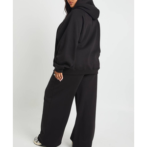 Ensemble 2 pièces ODM taille haute automne-hiver, tenue de voyage aéroport, survêtement de course personnalisé en molleton bouclette 500 GSM grande taille pour femme - Product Image 5