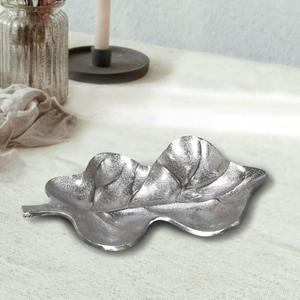 Plateau décoratif en feuille d'argent, artisanat en métal fait main, plateaux de service, plateau pour fruits, biscuits, collations, articles de décoration pour la maison, accessoire de table - Product Image 1