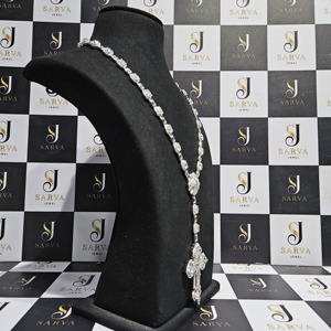 Collier pendentif croix SARVA en argent sterling 925 avec moissanite, chaîne de luxe en forme de croix chrétienne, émeraude ovale, poire, taille ronde VVS1, unisexe - Product Image 2