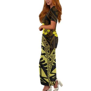 Robe longue à imprimé floral, col rond, manches courtes, coupe fourreau, décontractée, d'été, tissée, respirante et ajustée - Product Image 2