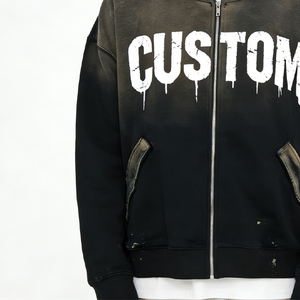 420Gsm Cotton Oversize Boxy Fit Zip up Hoodie Custom Streetwear Drop Shoulder Designer Precision <b>Stitching</b> <b>Hoodies</b> - Product Image 3