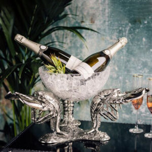 Seau à glace isotherme de luxe en aluminium à double paroi, design pieuvre, anti-fuite, capacité 5L, refroidisseur de boissons moderne argenté pour fêtes - Product Image 6