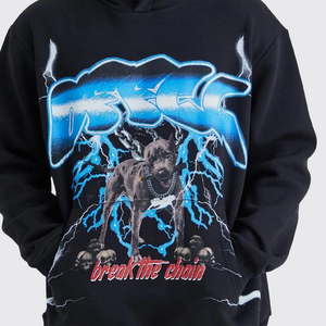 Sweat-shirts à capuche pour hommes de haute qualité, personnalisés, effet délavé, 100% coton lourd, coupe ample, impression épaisse pour la saison hivernale - Product Image 6