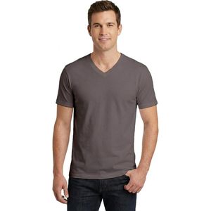 Camiseta de algodón con cuello en V para hombre, manga corta, básica, informal, para fabricantes de ropa de marca privada, venta al por mayor OEM - Product Image 6