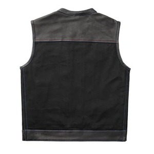 Chaleco de Motociclista de Cuero y Mezclilla Estilo Club de Caza para Hombre, con Espacio Oculto para Portar Armas - Product Image 2