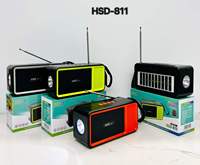 Radio solaire d'urgence HSD-811, haut-parleur portable Bluetooth, solution pour les pannes de courant, radio FM, lampe torche LED, chargeur mobile