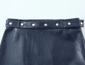 Jupe Courte en Cuir Respirante et Polyvalente pour Femme, Nouvelle Collection Printemps 2026, Modèle Simple et Décontracté 5427401 1255817 - Product Image 2