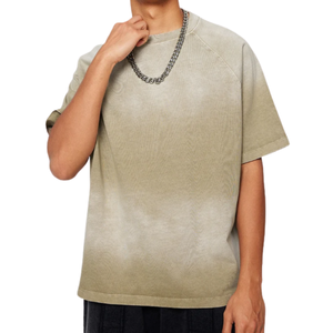 เสื้อยืดโอเวอร์ไซส์แขนสั้นสั่งทำพิเศษสำหรับผู้ชาย เสื้อผ้าฤดูร้อน สไตล์อินเทรนด์ แห้งเร็ว ระบายอากาศได้ดี ผ้าฝ้าย 100% เสื้อยืดผู้ชาย - Product Image 4