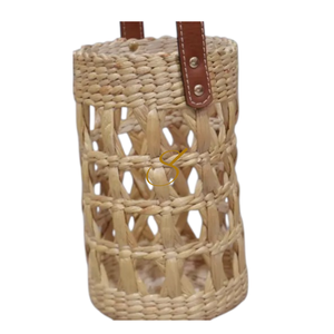 Cesta Porta Botellas de Vino Tejida con Jacinto de Agua – Bolso Rústico, Decoración Natural para el Hogar - Product Image 2